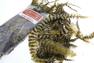Whiting Schlappen Feathers Grizzly/Golden Olive